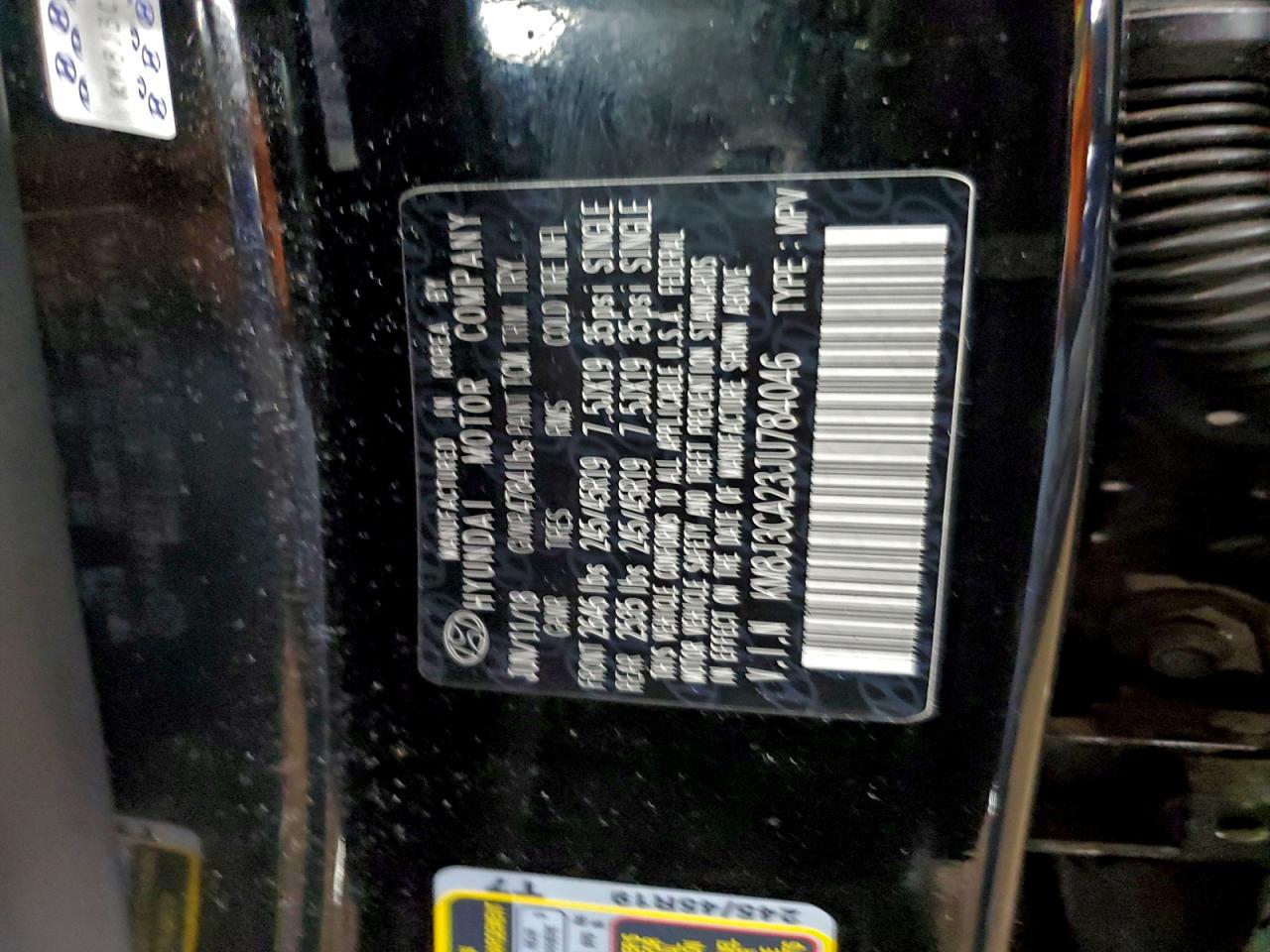 2018 Hyundai Tucson Value VIN: KM8J3CA23JU784046 Lot: 93887895