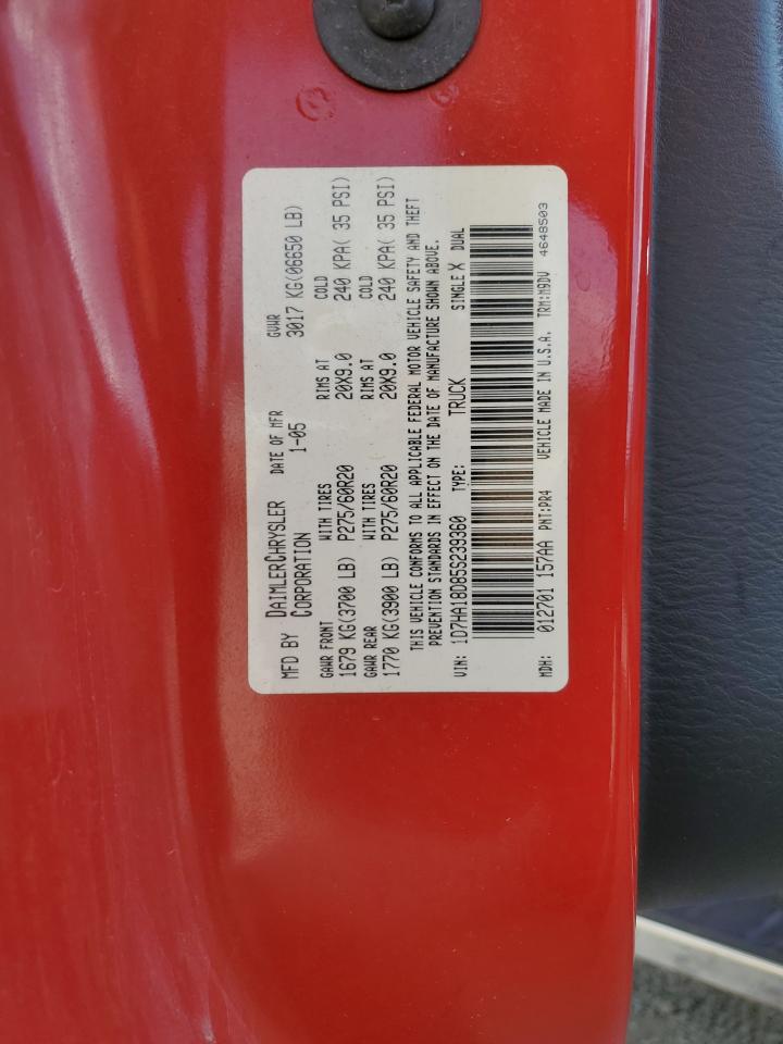 2005 Dodge Ram 1500 St VIN: 1D7HA18D85S239360 Lot: 93330375