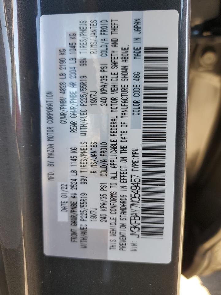 2022 Mazda Cx-5 VIN: JM3KFBAY7N0549457 Lot: 91286655