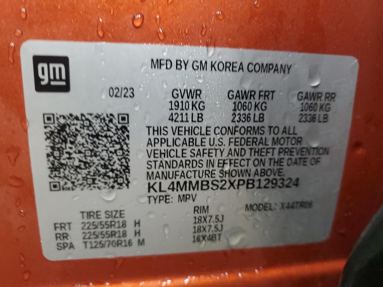 2023 Buick Encore Gx Preferred VIN: KL4MMBS2XPB129324 Lot: 91990525