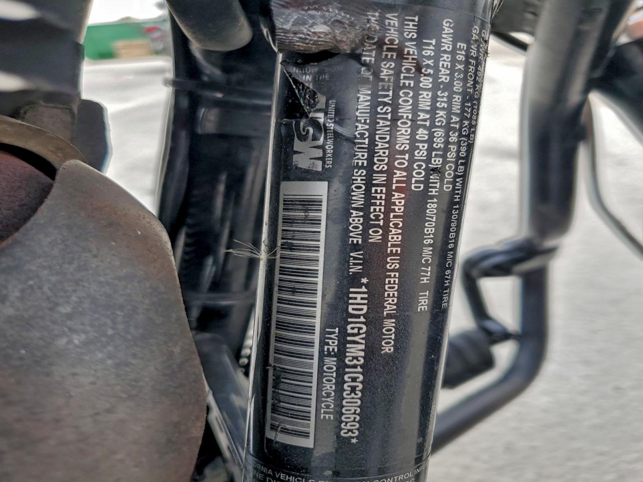 2012 Harley-Davidson Fxdf Dyna Fat Bob VIN: 1HD1GYM31CC306693 Lot: 93674955