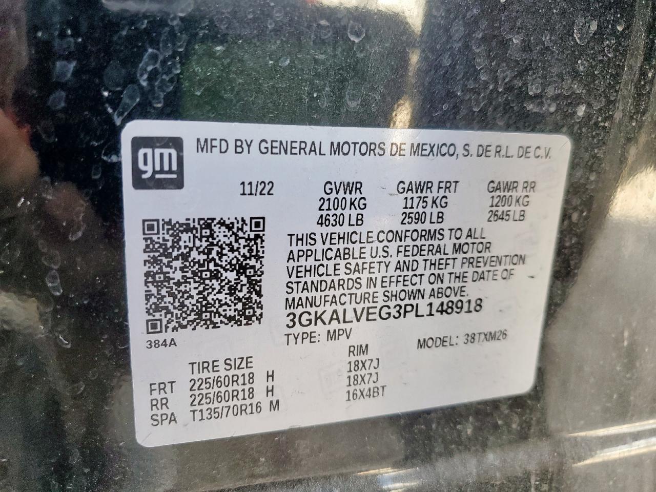 2023 GMC Terrain Slt VIN: 3GKALVEG3PL148918 Lot: 92417255