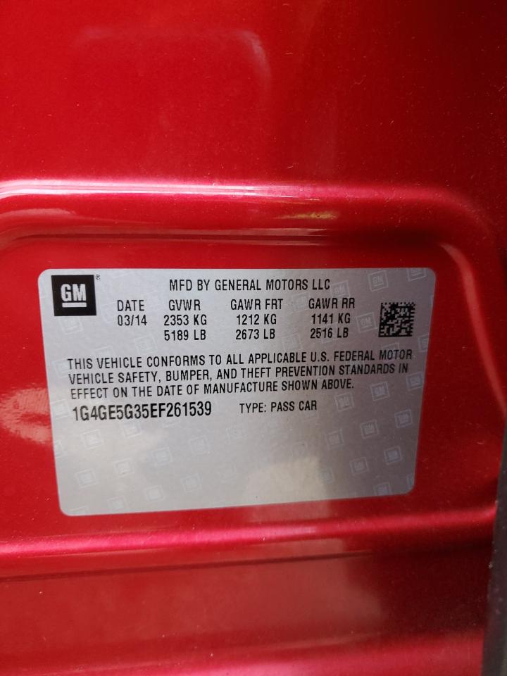 2014 Buick Lacrosse Premium VIN: 1G4GE5G35EF261539 Lot: 92201795