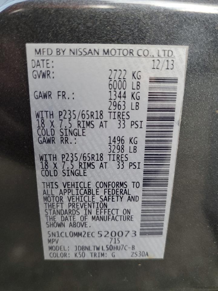 2014 Infiniti Qx60 Hybrid VIN: 5N1CL0MM2EC520073 Lot: 92004375