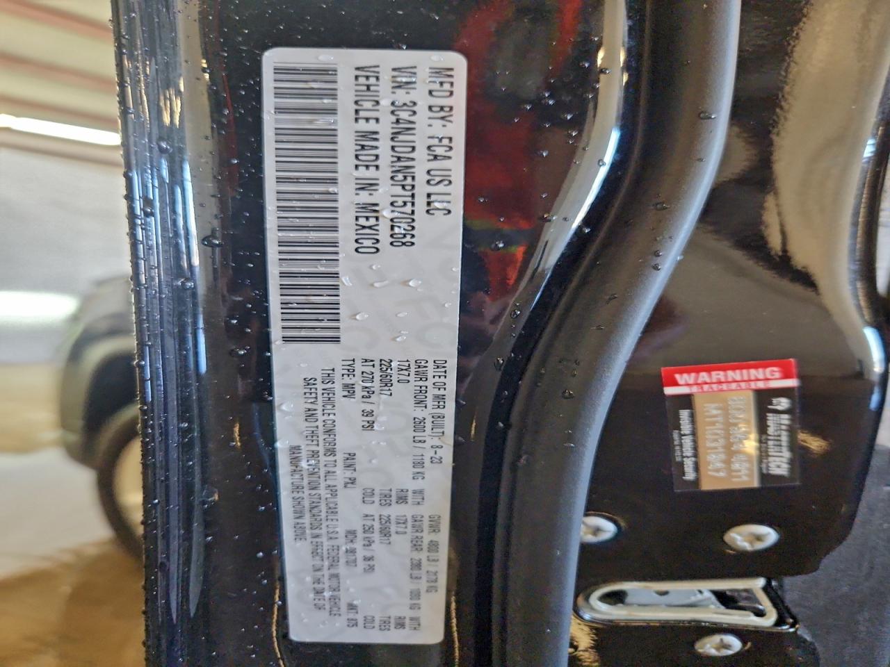 2023 Jeep Compass Sport VIN: 3C4NJDAN5PT570268 Lot: 91940925