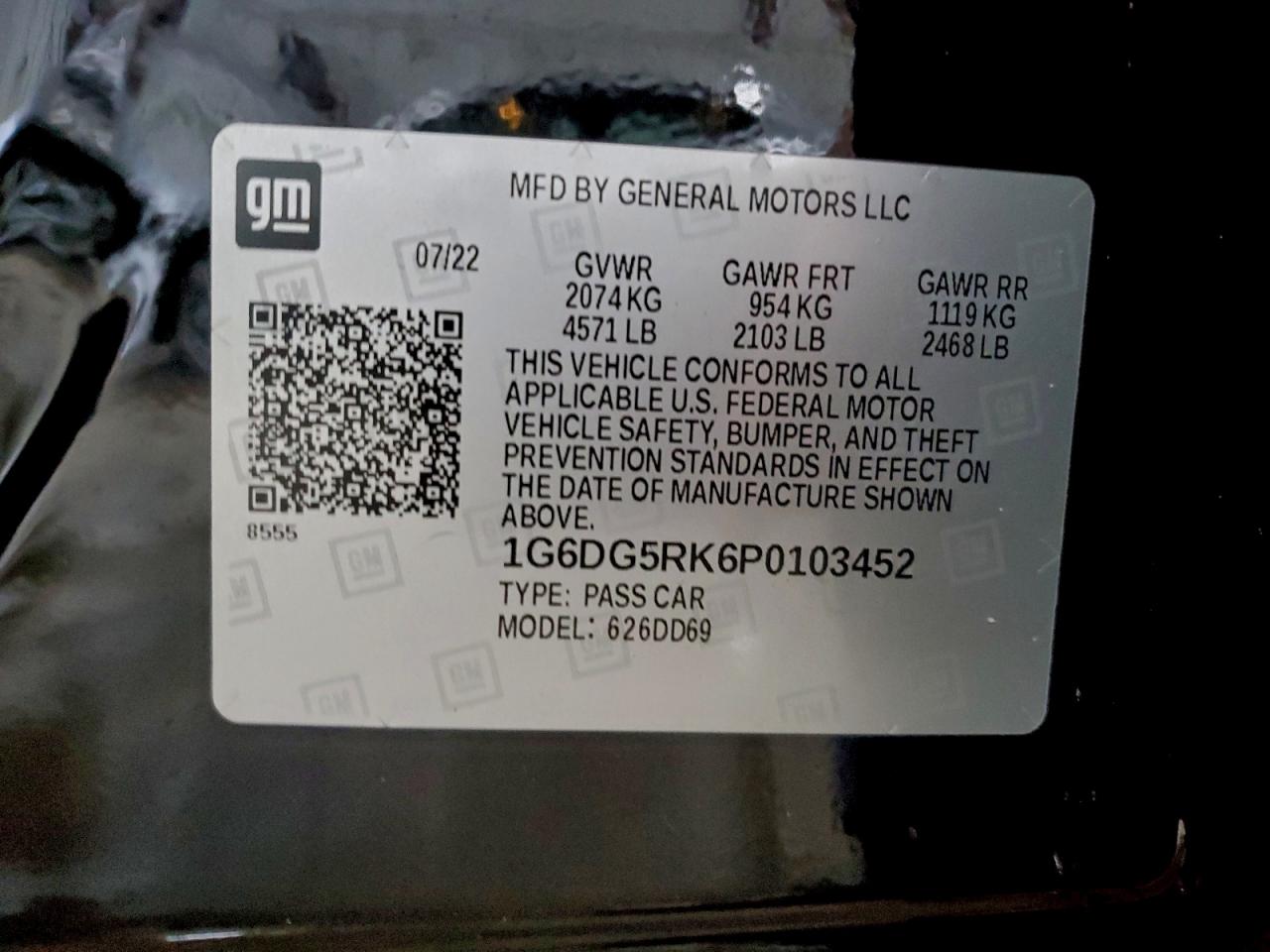 2023 Cadillac Ct4 Sport VIN: 1G6DG5RK6P0103452 Lot: 94269975