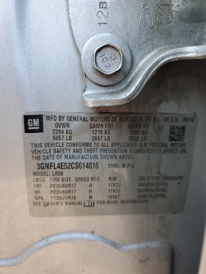 2012 Chevrolet Captiva Sport VIN: 3GNFL4E52CS614016 Lot: 93613795