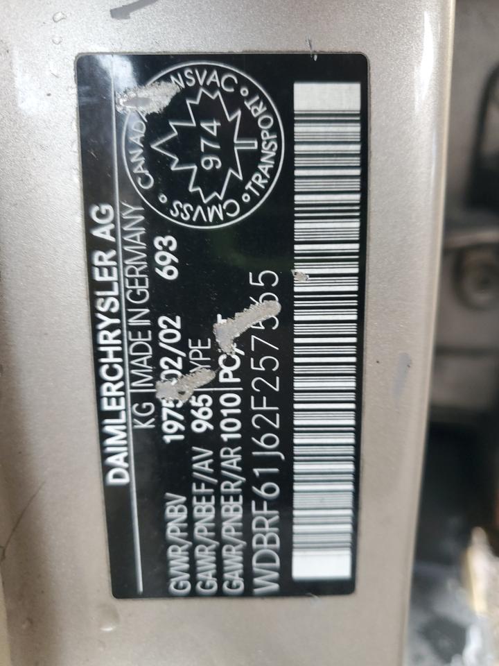 2002 Mercedes-Benz C 240 VIN: WDBRF61J62F257565 Lot: 92037425