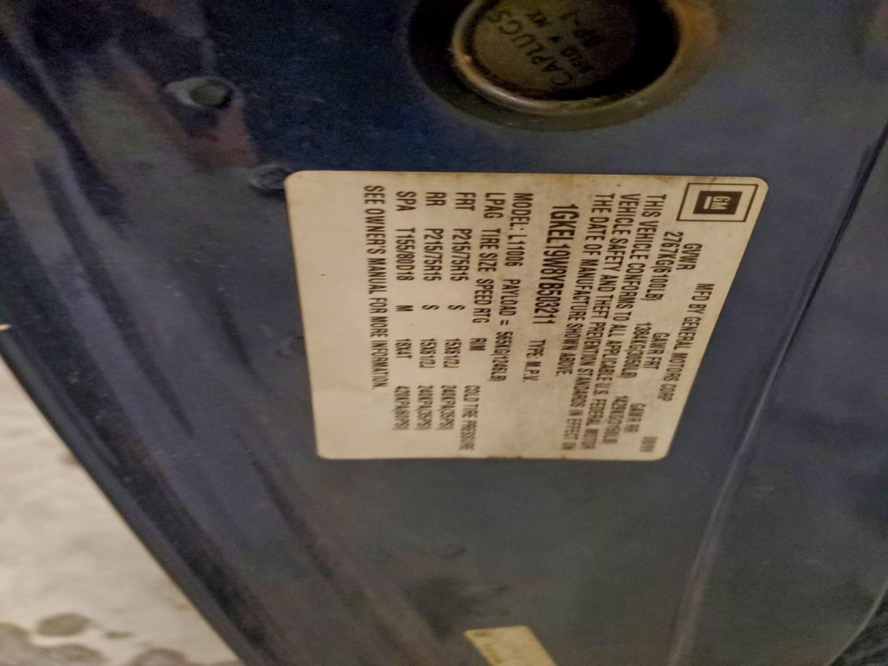 2000 GMC Safari Xt VIN: 1GKEL19W8YB503211 Lot: 93969845