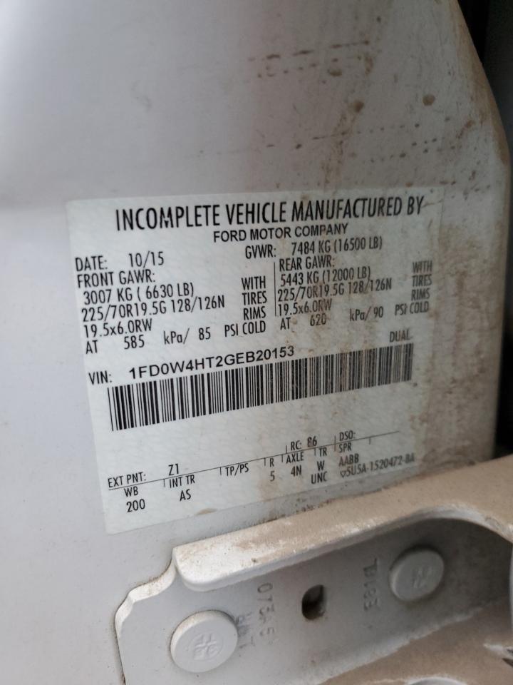 2016 Ford F450 Super Duty Utility / Service Truck VIN: 1FD0W4HT2GEB20153 Lot: 91014045