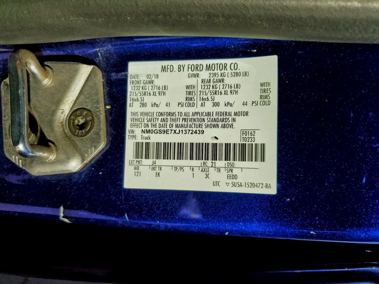 2018 Ford Transit Connect Wago VIN: NM0GS9E7XJ1372439 Lot: 93601925