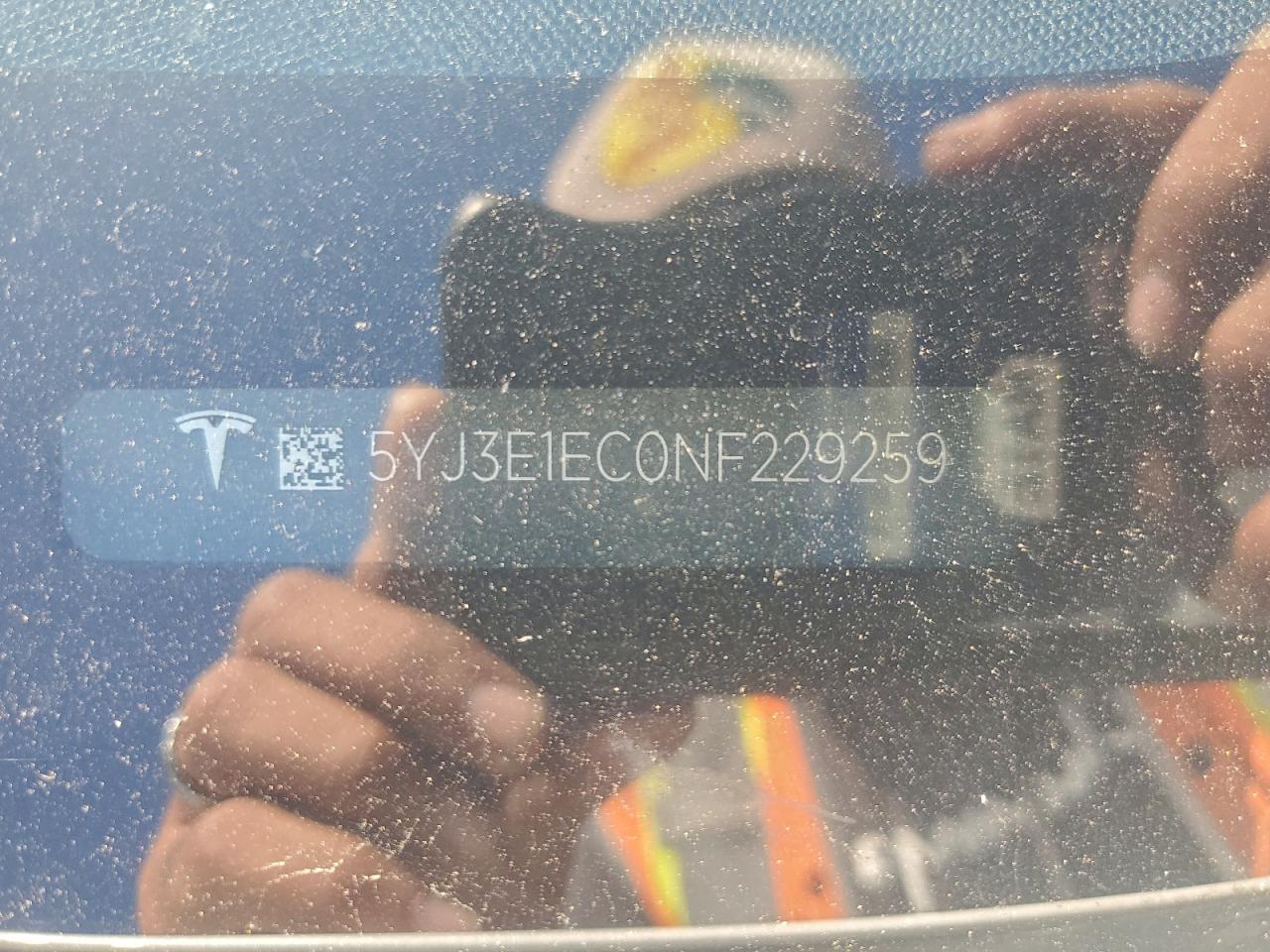 2022 Tesla Model 3 VIN: 5YJ3E1EC0NF229259 Lot: 93982175