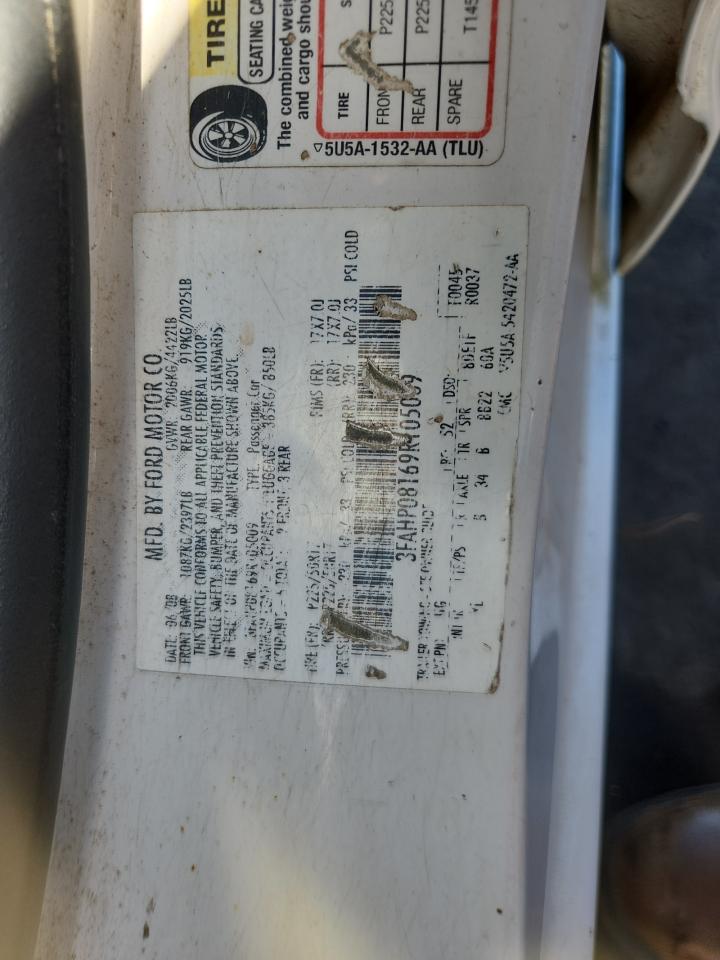 2009 Ford Fusion Sel VIN: 3FAHP08169R105009 Lot: 90940725