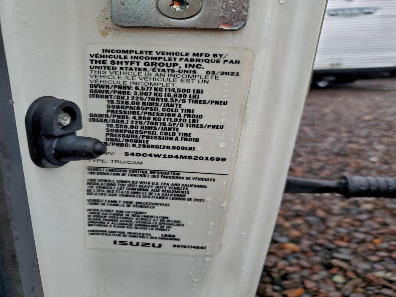 2021 Isuzu Npr Hd - Box Truck VIN: 54DC4W1D4MS201699 Lot: 93216655