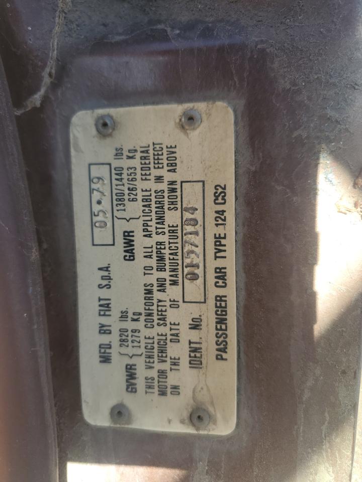 1979 Fiat 2000 VIN: 124CS200157184 Lot: 91257995