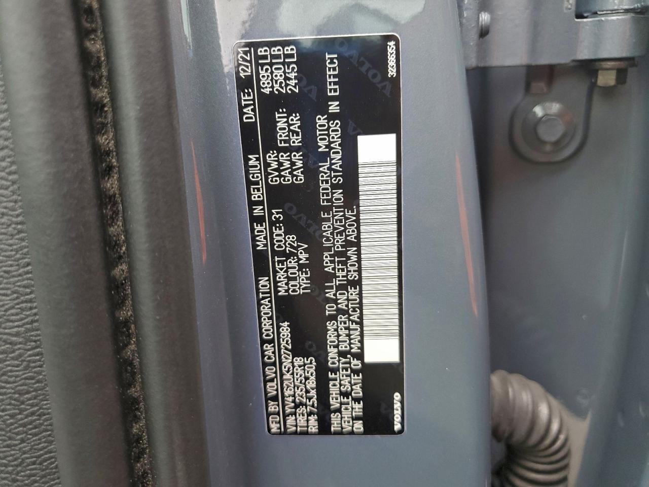 2022 Volvo Xc40 T5 Momentum VIN: YV4162UK5N2725984 Lot: 93889665