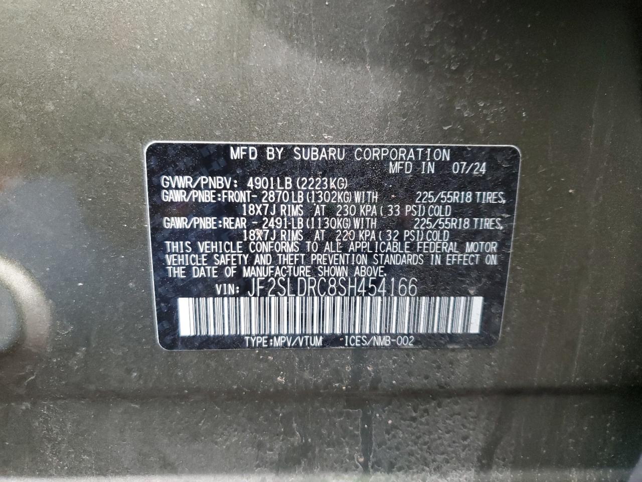 2025 Subaru Forester Limited VIN: JF2SLDRC8SH454166 Lot: 93091945