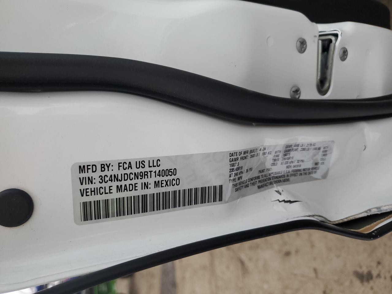 2024 Jeep Compass Limited VIN: 3C4NJDCN9RT140050 Lot: 93273695