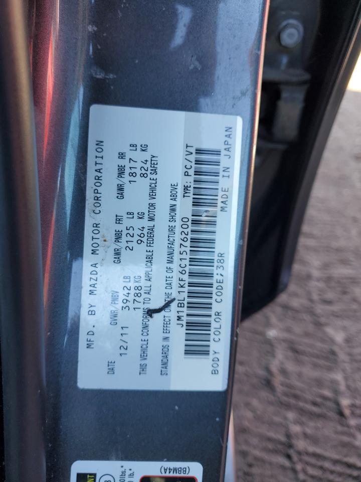 2012 Mazda 3 I VIN: JM1BL1KF6C1576200 Lot: 92922615