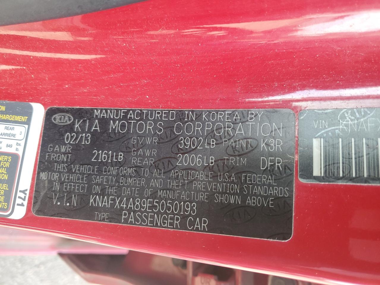 2014 Kia Forte Ex VIN: KNAFX4A89E5050193 Lot: 86595405