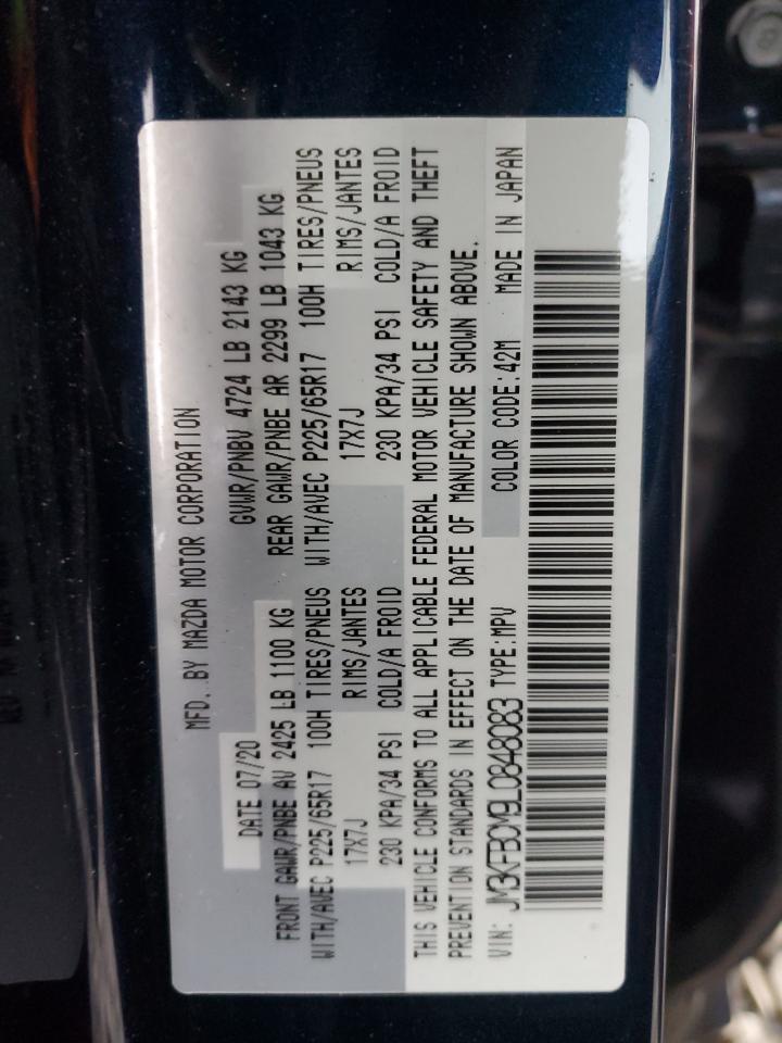 2020 Mazda Cx-5 Touring VIN: JM3KFBCM9L0848083 Lot: 91774915