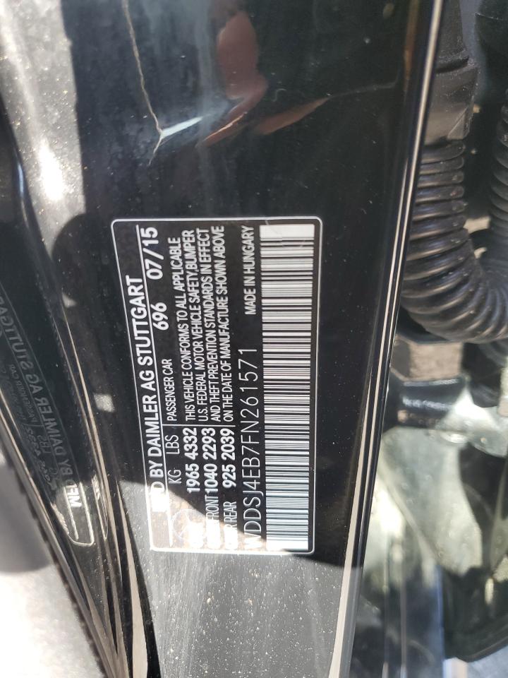 2015 Mercedes-Benz Cla 250 VIN: WDDSJ4EB7FN261571 Lot: 90527515