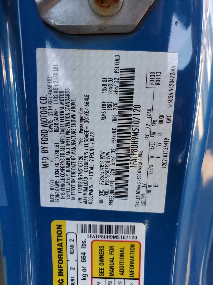 2021 Ford Mustang VIN: 1FATP8UH9M5107120 Lot: 93155895