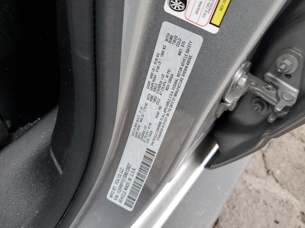 2025 Ram 1500 Big Horn/Lone Star VIN: 1C6RRFFG1SN513937 Lot: 93492765