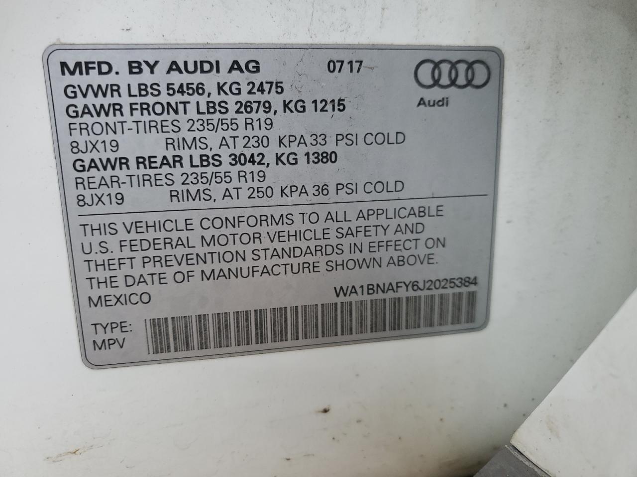 2018 Audi Q5 Premium Plus VIN: WA1BNAFY6J2025384 Lot: 92174555