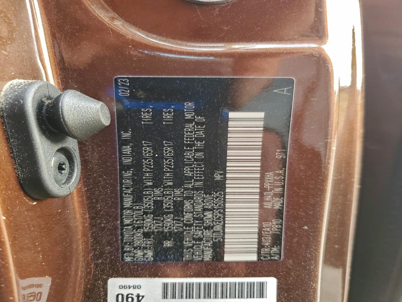 2023 Toyota Sienna Xle VIN: 5TDJRKEC5PS150525 Lot: 94733915