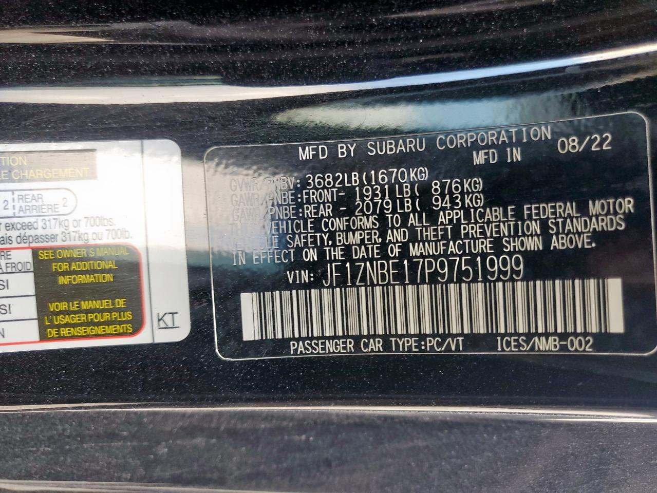 2023 Toyota Gr 86 Premium VIN: JF1ZNBE17P9751999 Lot: 93527775