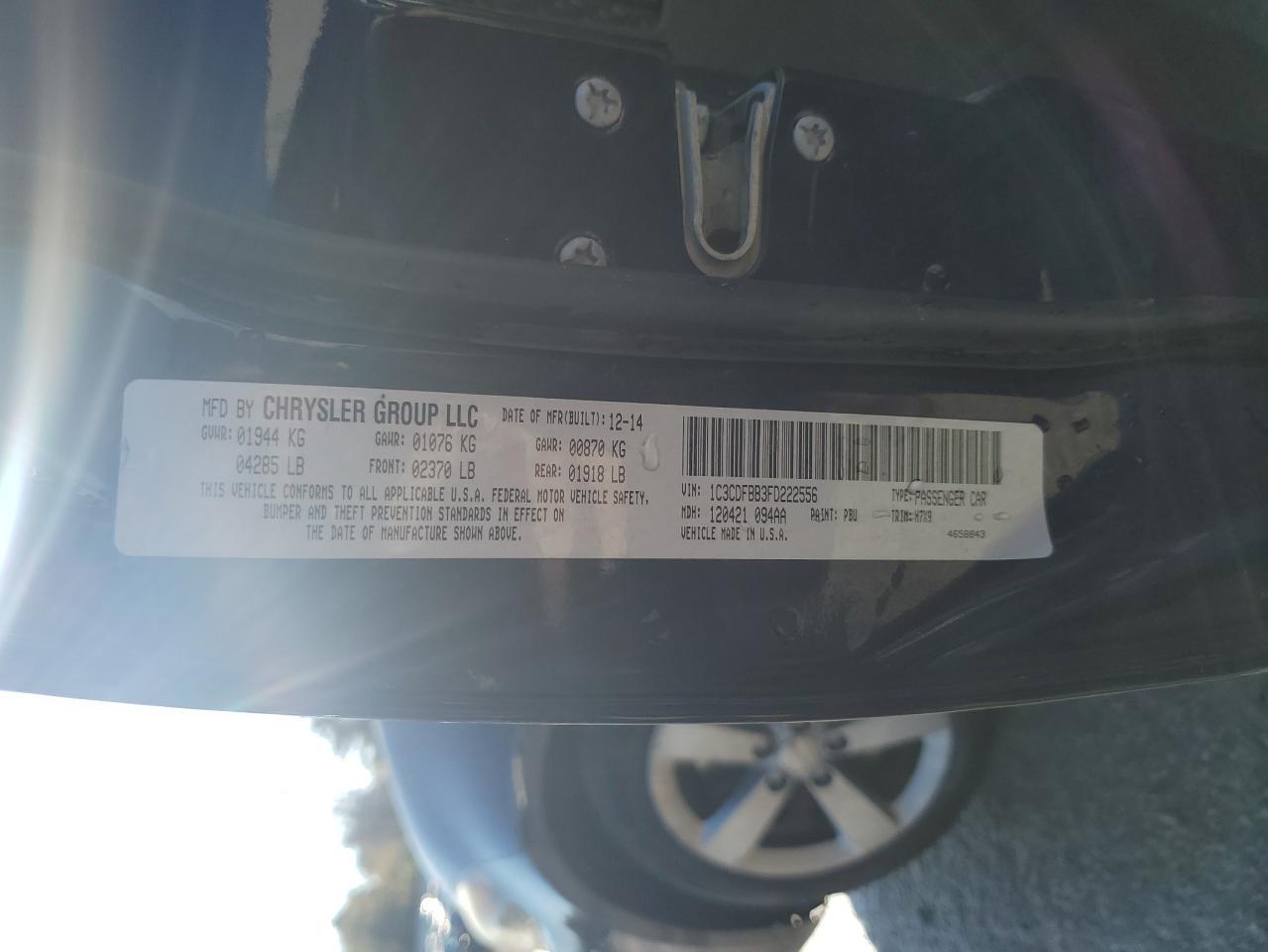 2015 Dodge Dart Sxt VIN: 1C3CDFBB3FD222556 Lot: 90699185