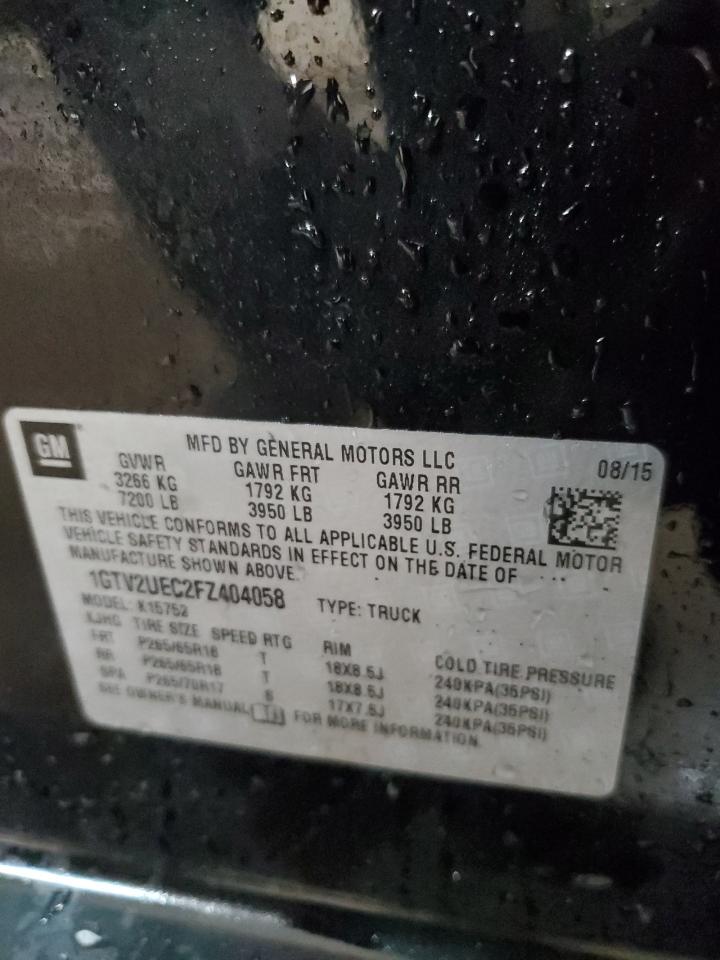 2015 GMC Sierra K1500 Sle VIN: 1GTV2UEC2FZ404058 Lot: 90476785