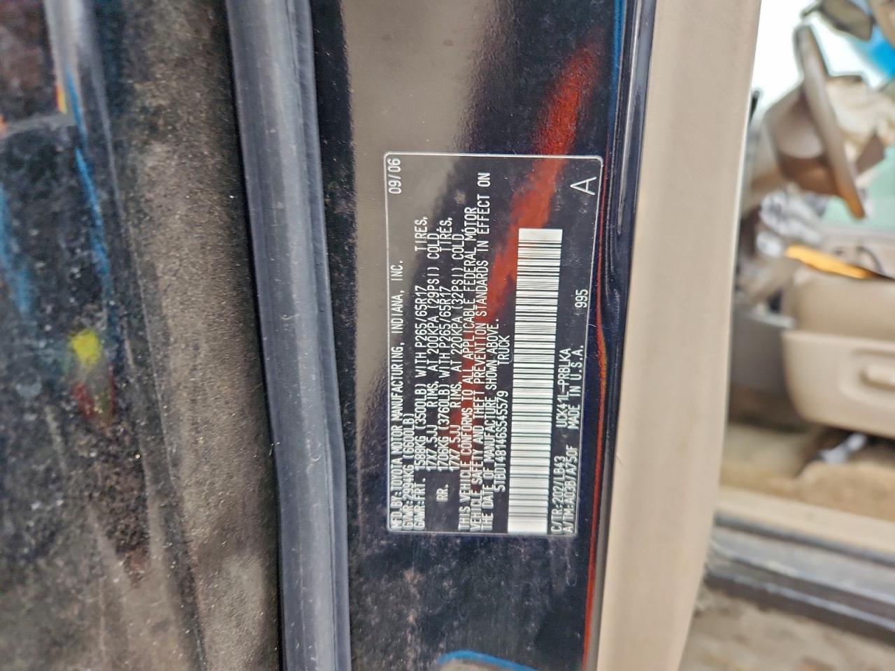 2006 Toyota Tundra Double Cab Limited VIN: 5TBDT48146S545579 Lot: 94099015