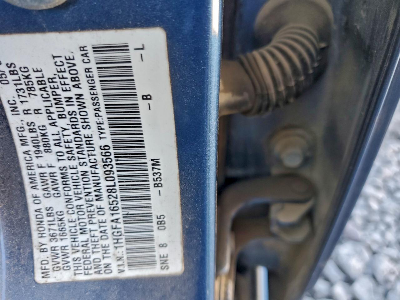 2008 Honda Civic Lx VIN: 1HGFA16528L093566 Lot: 94235585