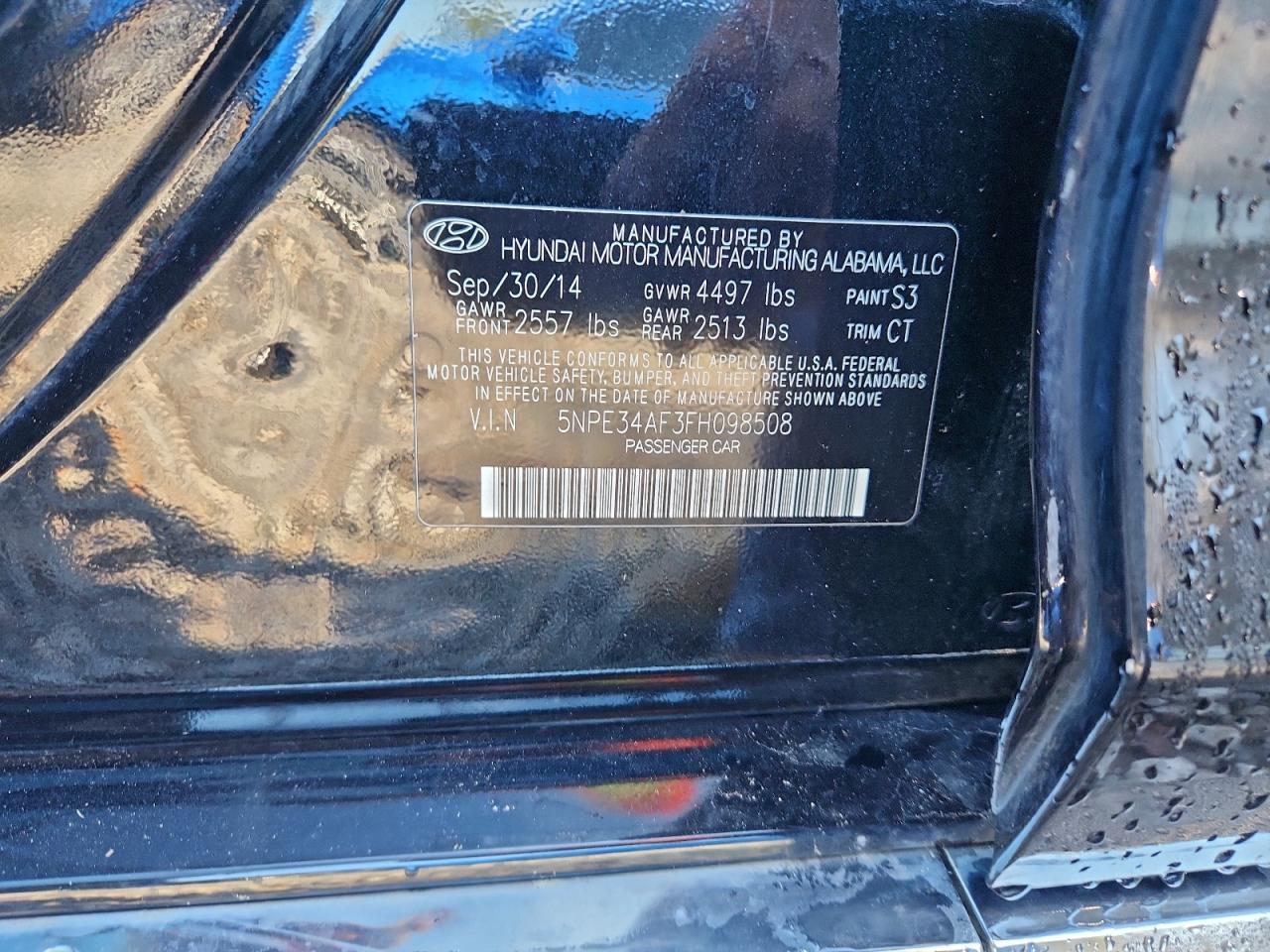 2015 Hyundai Sonata Sport VIN: 5NPE34AF3FH098508 Lot: 92808435