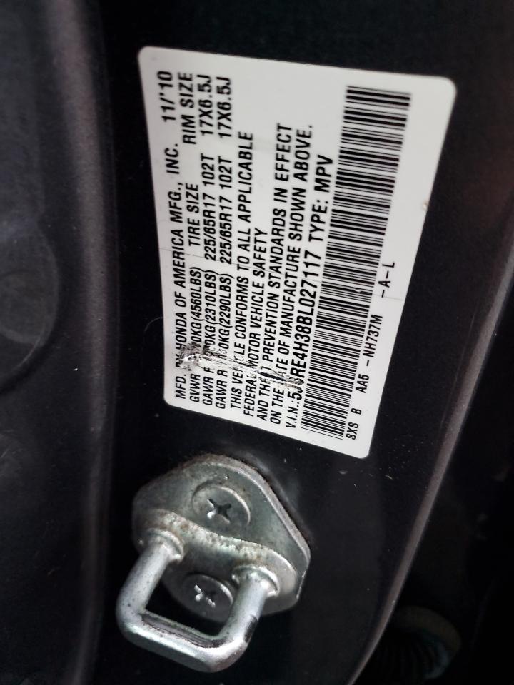 2011 Honda Cr-V Lx VIN: 5J6RE4H38BL027117 Lot: 92585255