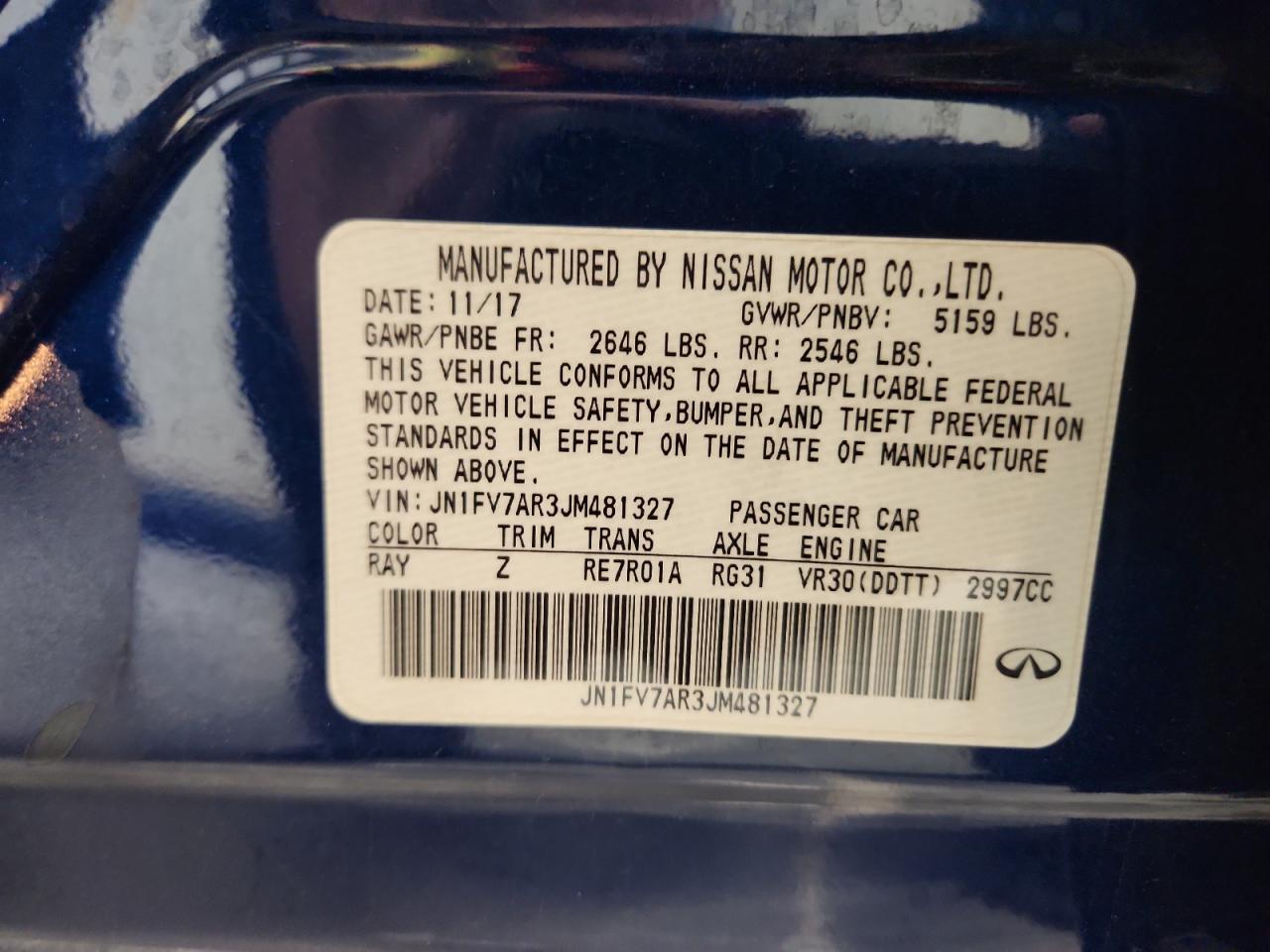 2018 Infiniti Q50 Red Sport 400 VIN: JN1FV7AR3JM481327 Lot: 92636605