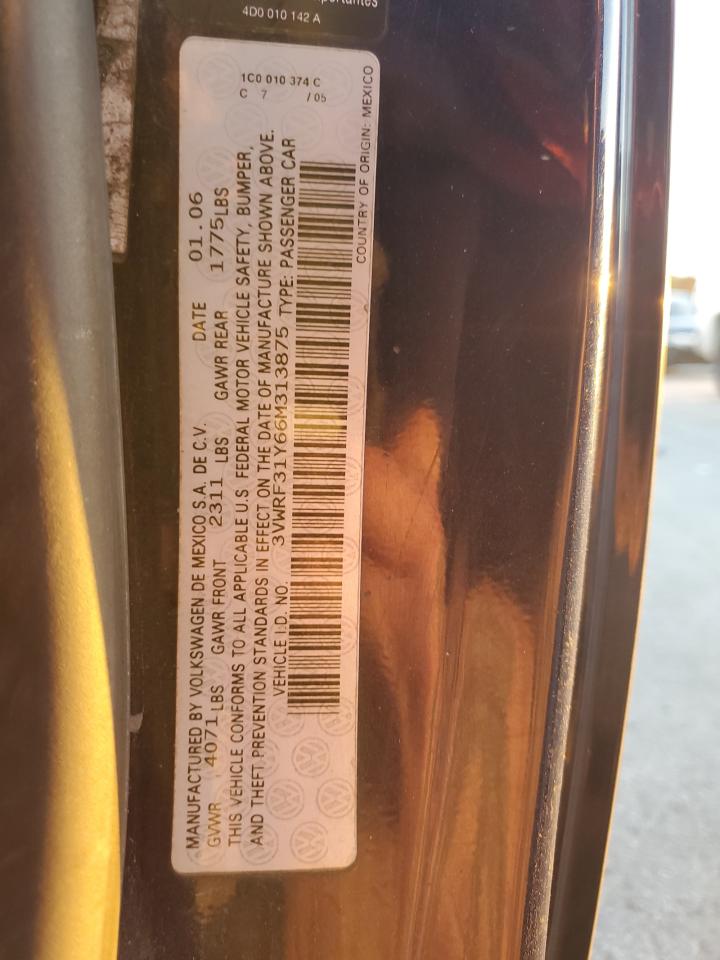 2006 Volkswagen New Beetle Convertible Option Package 1 VIN: 3VWRF31Y66M313875 Lot: 91973495