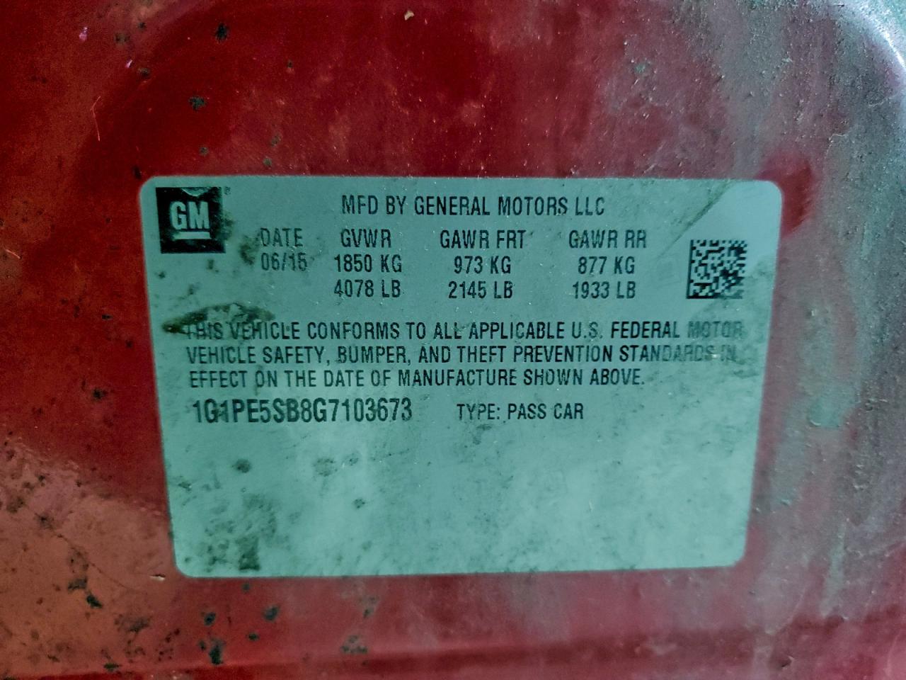 2016 Chevrolet Cruze Limited Lt VIN: 1G1PE5SB8G7103673 Lot: 92823945