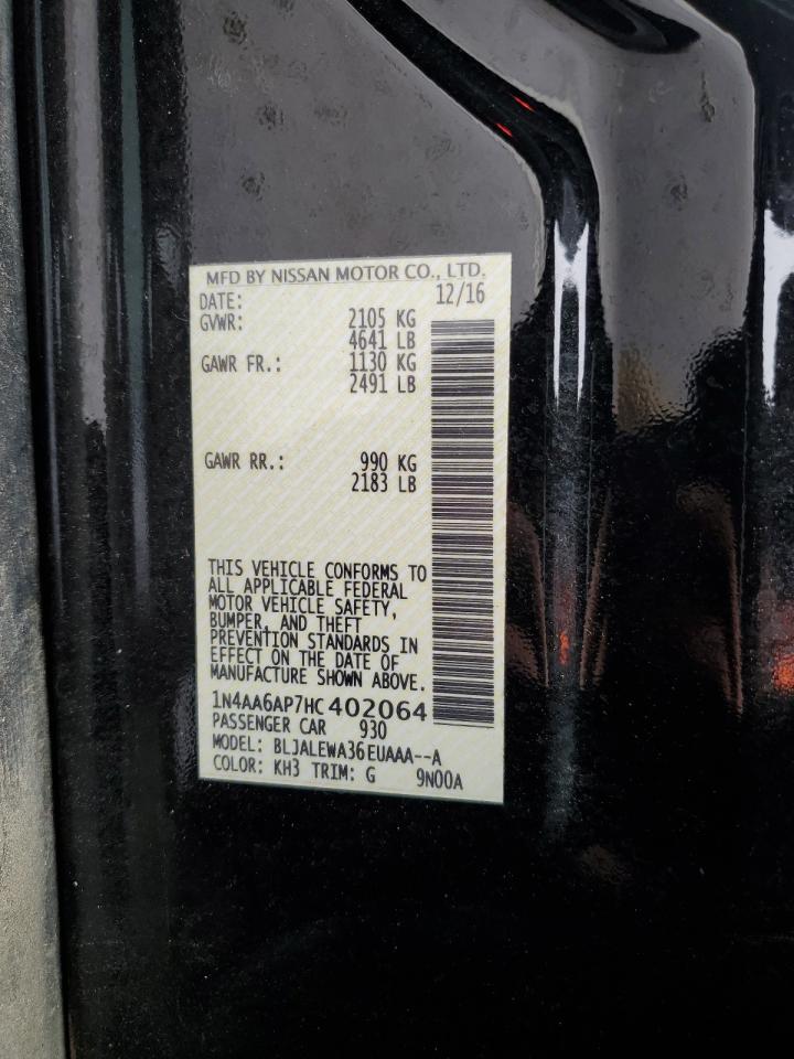 2017 Nissan Maxima 3.5S VIN: 1N4AA6AP7HC402064 Lot: 93401015