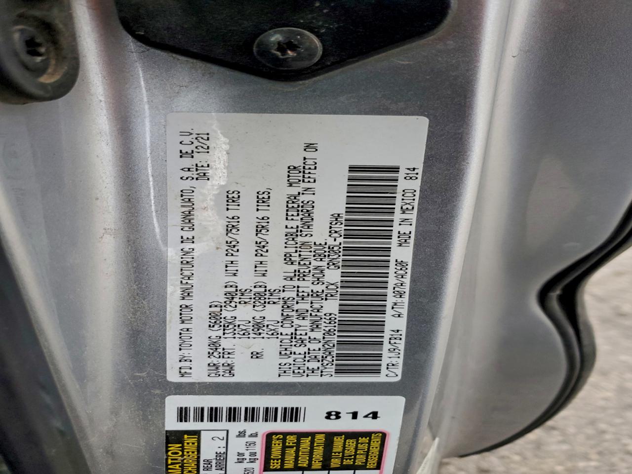 2022 Toyota Tacoma Access Cab VIN: 3TYSZ5AN2NT061669 Lot: 94279425