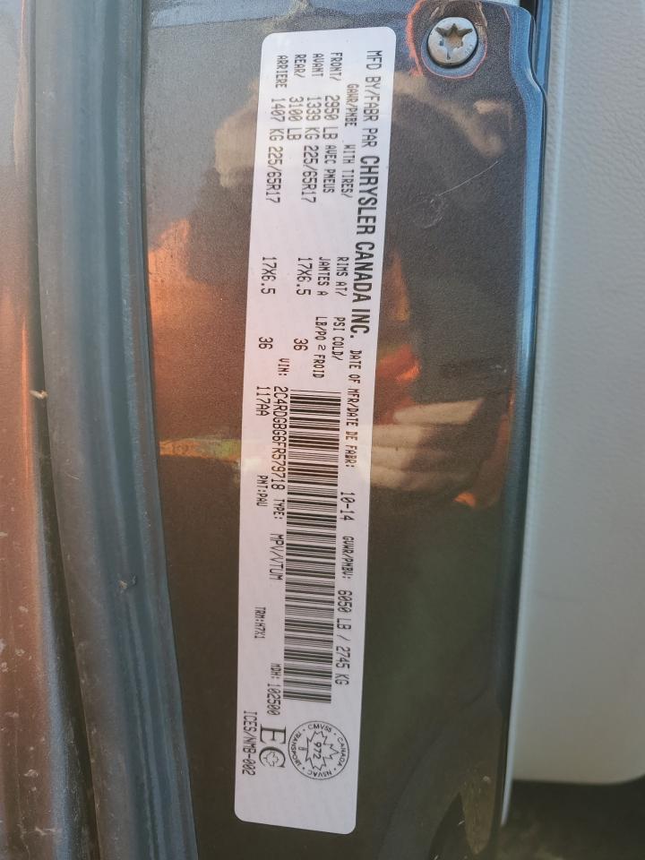 2015 Dodge Grand Caravan Se VIN: 2C4RDGBG6FR579718 Lot: 92407215