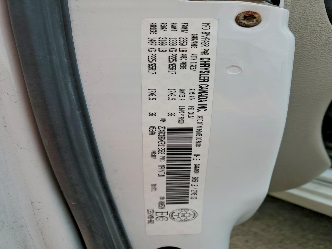 2014 Chrysler Town & Country Touring VIN: 2C4RC1BGXER116592 Lot: 94209695