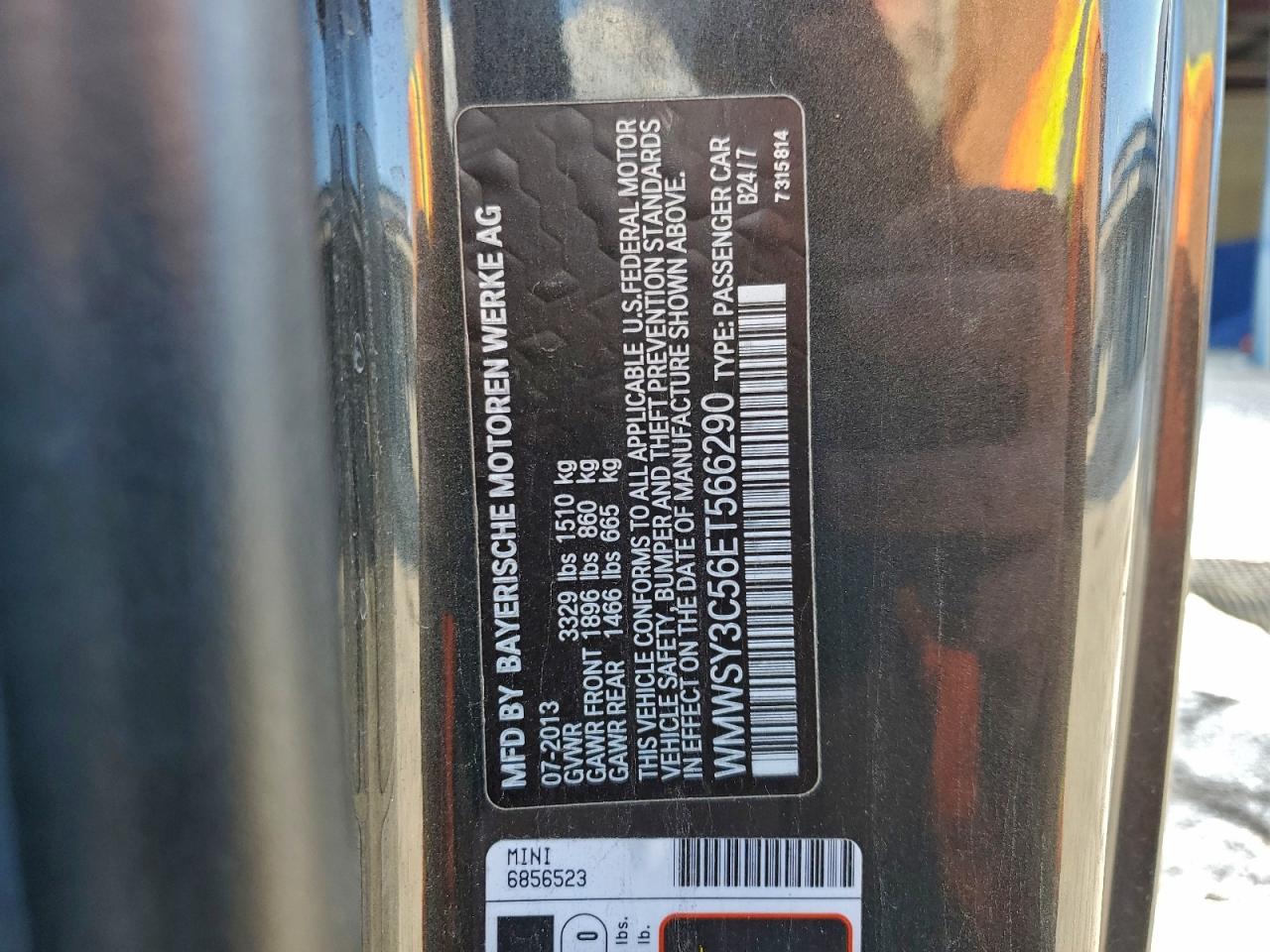 2014 Mini Cooper Roadster S VIN: WMWSY3C56ET566290 Lot: 94689715