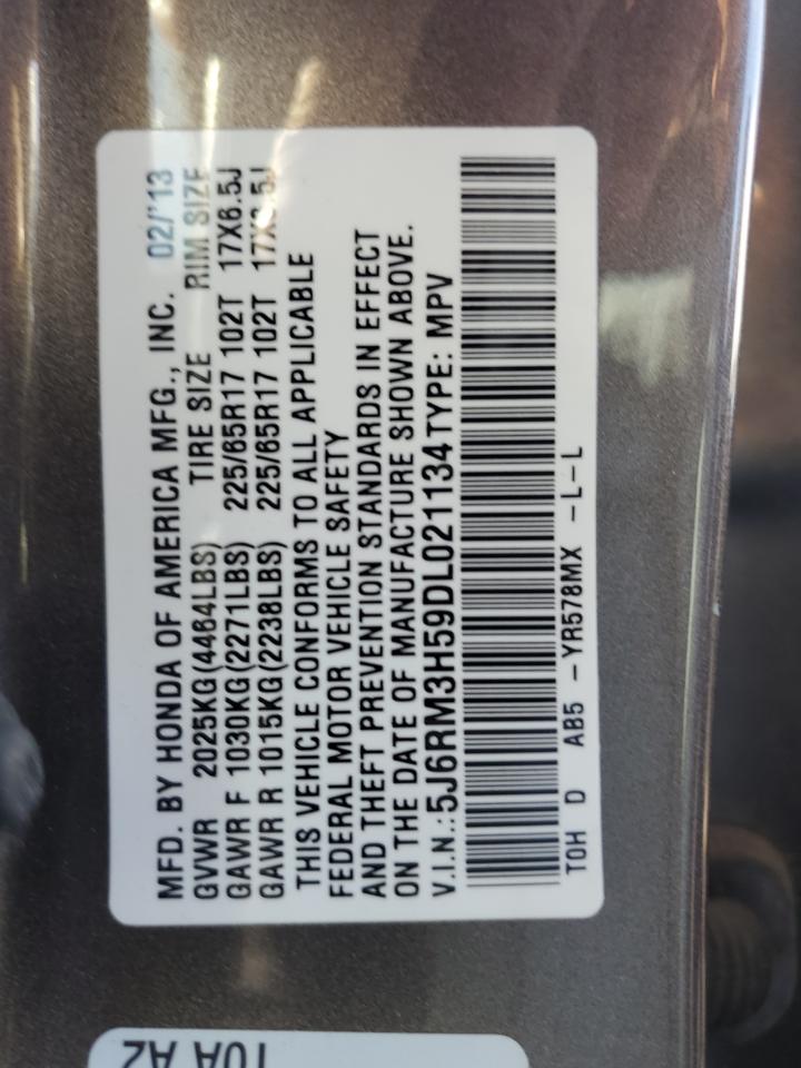 2013 Honda Cr-V Ex VIN: 5J6RM3H59DL021134 Lot: 91480275