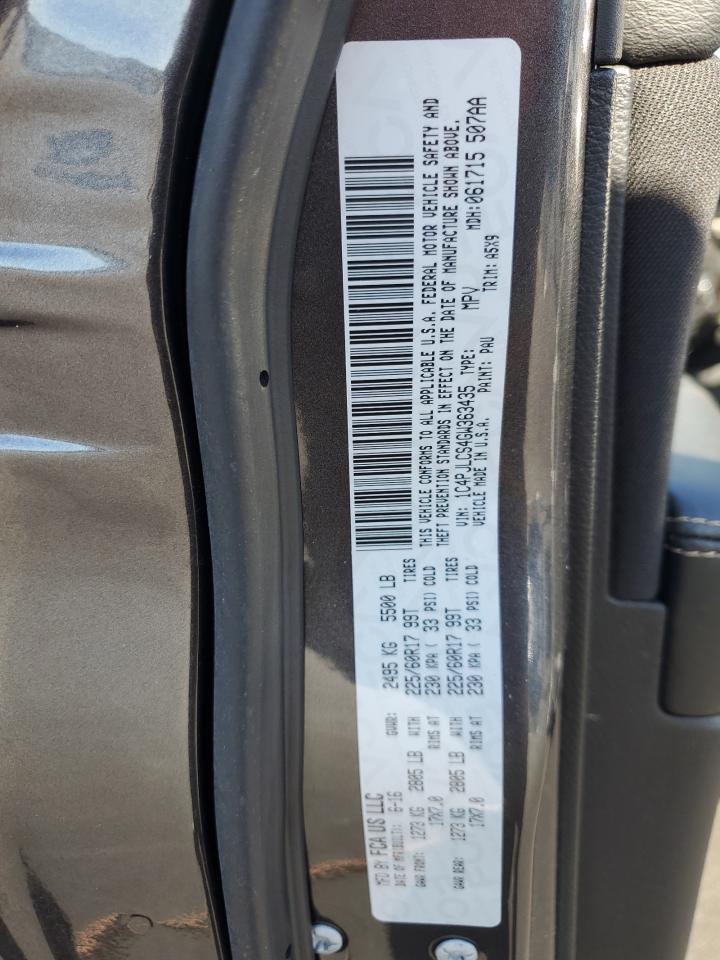 2016 Jeep Cherokee Latitude VIN: 1C4PJLCS4GW363435 Lot: 93747005