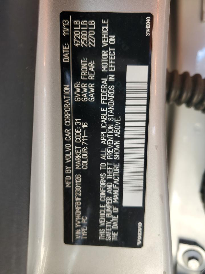 2015 Volvo S60 Premier VIN: YV140MFB1F2301126 Lot: 91624585