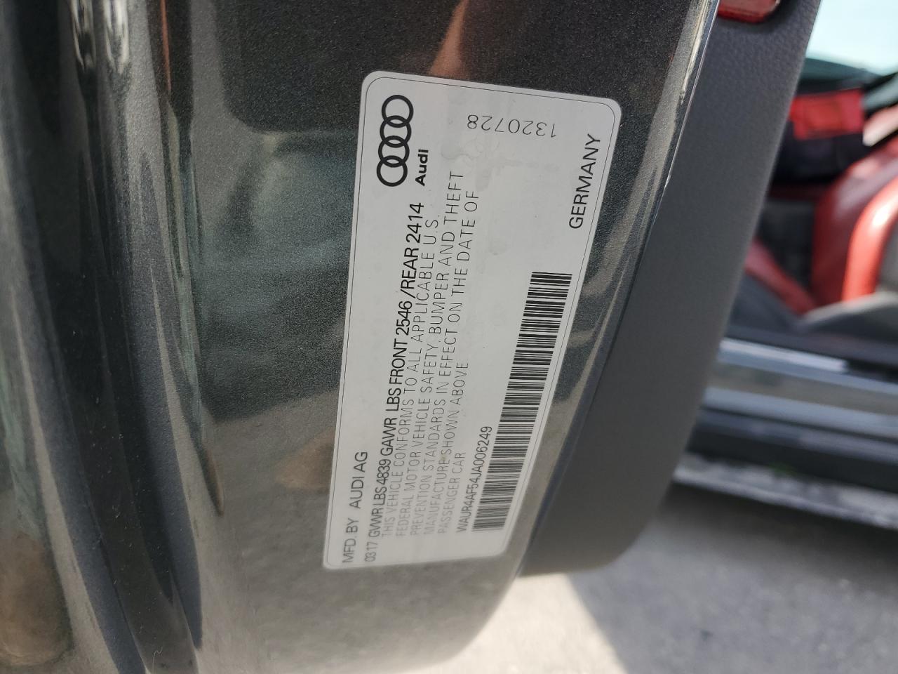 2018 Audi S5 Prestige VIN: WAUR4AF54JA006249 Lot: 91673395