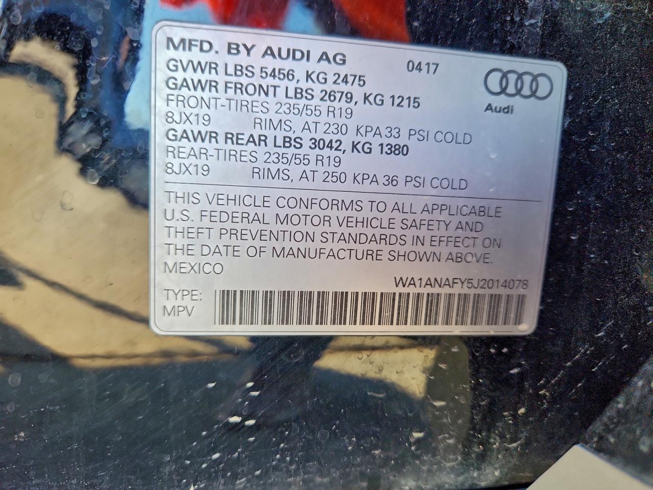 2018 Audi Q5 Premium VIN: WA1ANAFY5J2014078 Lot: 92758375